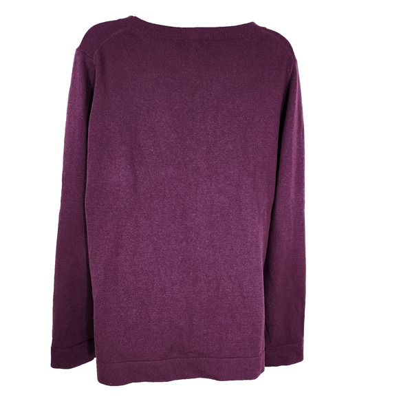J Crew Sweater Womens Large Teddie Crewneck Cotton Wool Blend Purple Classic - Picture 2 of 9